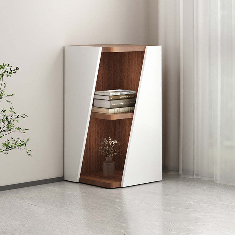Modern Minimalist Triangle MDF Compact Corner Bookcase 2/4/6-Tier Storage Rack For Home Office