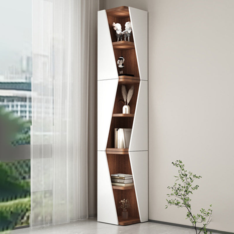 Modern Minimalist Triangle MDF Compact Corner Bookcase 2/4/6-Tier Storage Rack For Home Office