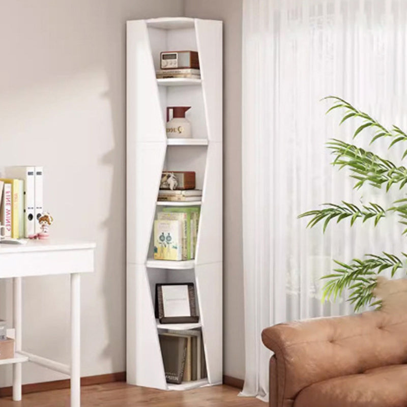 Modern Minimalist Triangle MDF Compact Corner Bookcase 2/4/6-Tier Storage Rack For Home Office