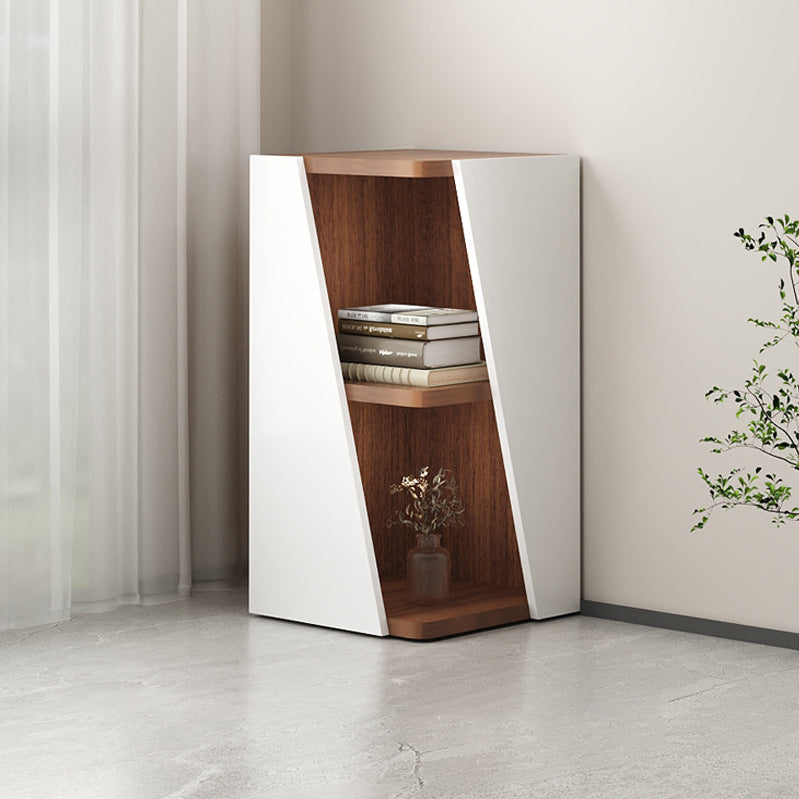 Modern Minimalist Triangle MDF Compact Corner Bookcase 2/4/6-Tier Storage Rack For Home Office