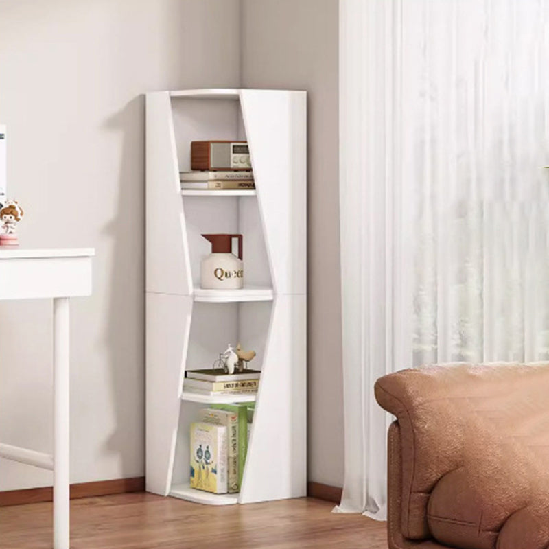 Modern Minimalist Triangle MDF Compact Corner Bookcase 2/4/6-Tier Storage Rack For Home Office