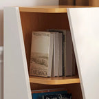 Estantería esquinera compacta de MDF con diseño triangular, minimalista y moderno, con 2/4/6 niveles de almacenamiento para oficina en casa