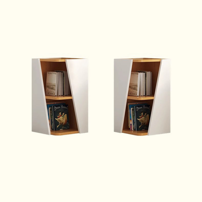 Estantería esquinera compacta de MDF con diseño triangular, minimalista y moderno, con 2/4/6 niveles de almacenamiento para oficina en casa