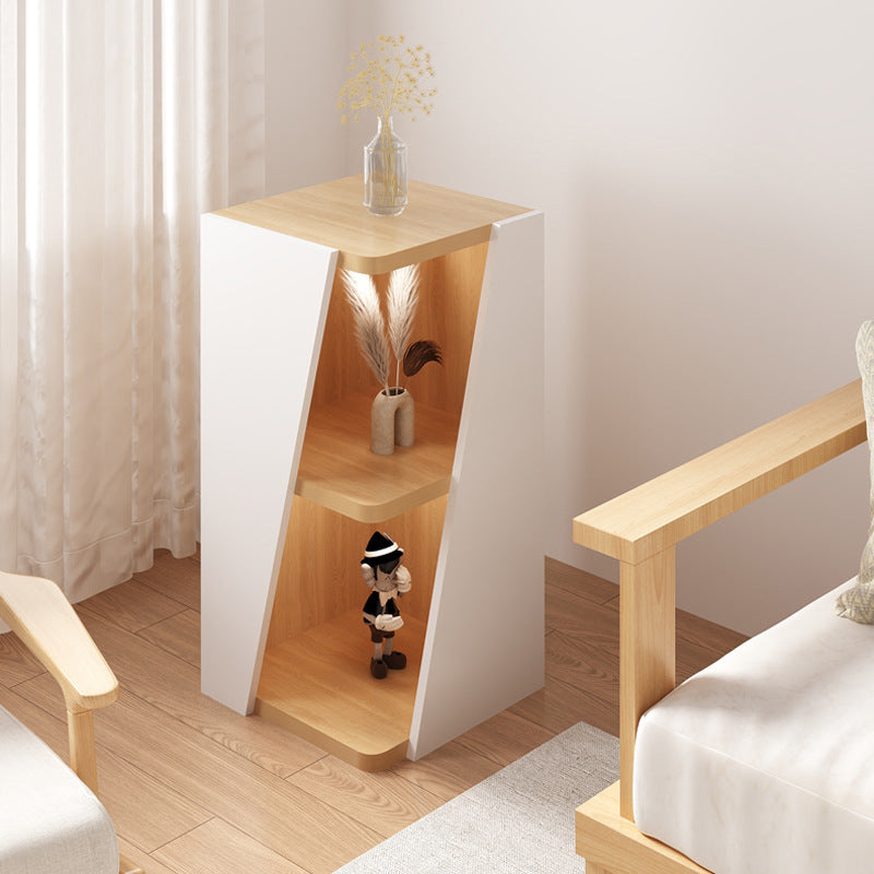 Modern Minimalist Triangle MDF Compact Corner Bookcase 2/4/6-Tier Storage Rack For Home Office