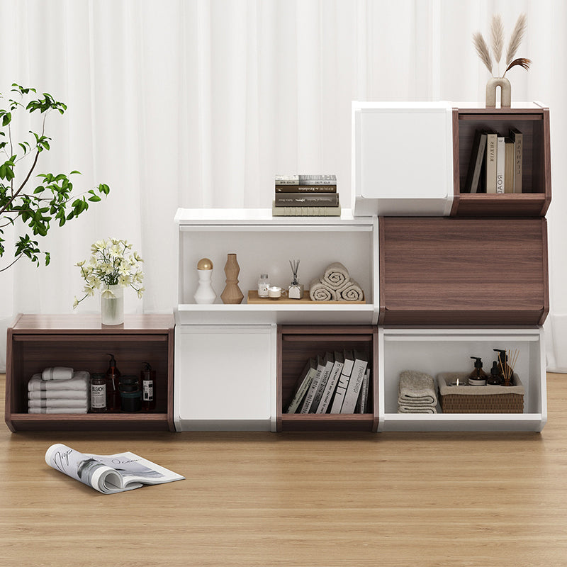 Armario organizador modular de cubos de MDF nórdico contemporáneo con puertas para dormitorio y sala de estar, para libros, juguetes y aperitivos, multicapa