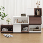 Armario organizador modular de cubos de MDF nórdico contemporáneo con puertas para dormitorio y sala de estar, para libros, juguetes y aperitivos, multicapa