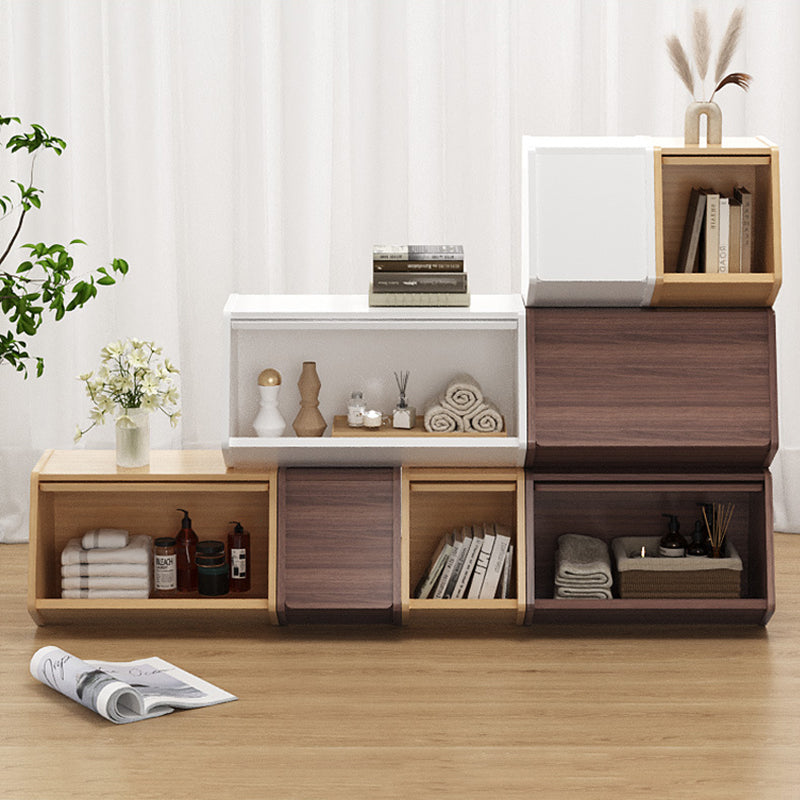 Armario organizador modular de cubos de MDF nórdico contemporáneo con puertas para dormitorio y sala de estar, para libros, juguetes y aperitivos, multicapa