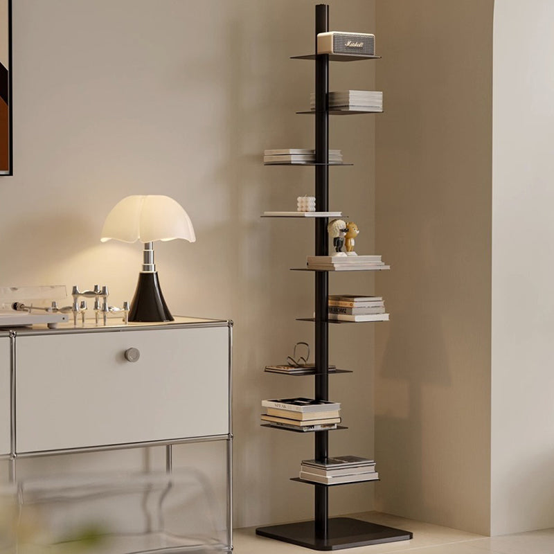 Modern Mid-Century Carbon Steel Invisible Spiral Bookshelf 9-Tier Display Rack Corner Storage Rack For Home Office