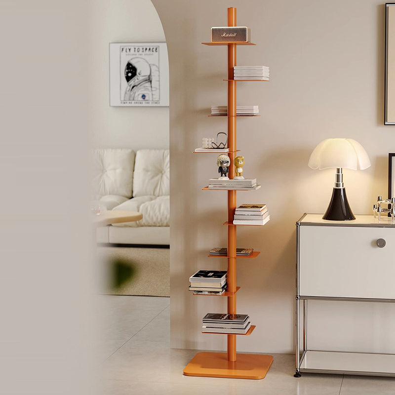 Modern Mid-Century Carbon Steel Invisible Spiral Bookshelf 9-Tier Display Rack Corner Storage Rack For Home Office