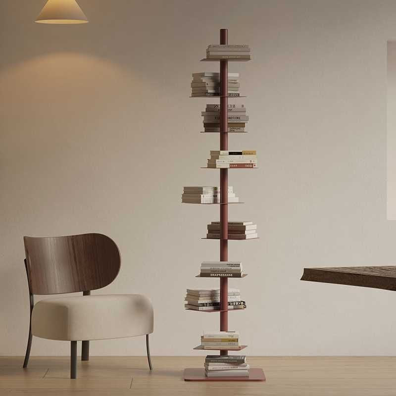 Modern Mid-Century Carbon Steel Invisible Spiral Bookshelf 9-Tier Display Rack Corner Storage Rack For Home Office
