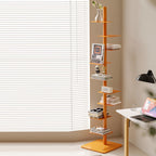 Estantería espiral invisible de acero al carbono moderna de mediados de siglo con 9 niveles, estante esquinero de almacenamiento para oficina en casa