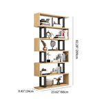 Contemporary Scandinavian Geometric Vertical MDF Steel Bookshelves 3/4/5/6-Tier Open Back Design Standing Shelves For Home Office
