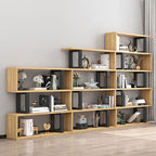 Contemporary Scandinavian Geometric Vertical MDF Steel Bookshelves 3/4/5/6-Tier Open Back Design Standing Shelves For Home Office