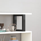 Contemporary Scandinavian Geometric Vertical MDF Steel Bookshelves 3/4/5/6-Tier Open Back Design Standing Shelves For Home Office