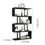 Contemporary Scandinavian Geometric Vertical MDF Steel Bookshelves 3/4/5/6-Tier Open Back Design Standing Shelves For Home Office