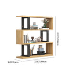 Contemporary Scandinavian Geometric Vertical MDF Steel Bookshelves 3/4/5/6-Tier Open Back Design Standing Shelves For Home Office