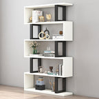 Contemporary Scandinavian Geometric Vertical MDF Steel Bookshelves 3/4/5/6-Tier Open Back Design Standing Shelves For Home Office