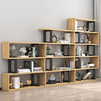 Contemporary Scandinavian Geometric Vertical MDF Steel Bookshelves 3/4/5/6-Tier Open Back Design Standing Shelves For Home Office