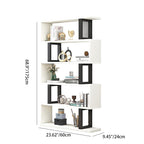Contemporary Scandinavian Geometric Vertical MDF Steel Bookshelves 3/4/5/6-Tier Open Back Design Standing Shelves For Home Office