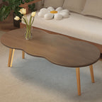 Modern Minimalist Cloud Shape Oval Wood MDF Coffee Table 1/2 Tier For Living Room
