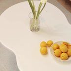 Modern Minimalist Cloud Shape Oval Wood MDF Coffee Table 1/2 Tier For Living Room