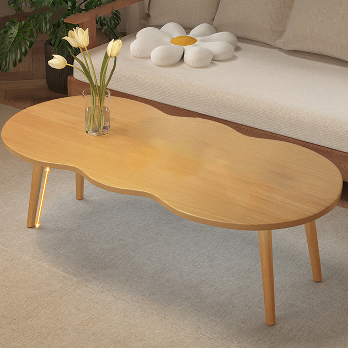 Mesa de centro ovalada de madera MDF con forma de nube moderna minimalista de 1/2 nivel para sala de estar