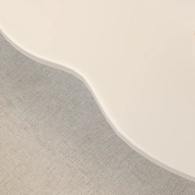 Modern Minimalist Cloud Shape Oval Wood MDF Coffee Table 1/2 Tier For Living Room