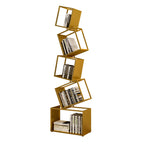Contemporary Creative Square Iron Bookshelf 5-Shelf For Home Office