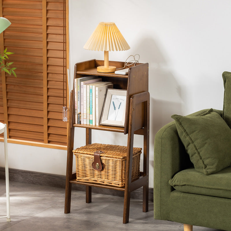 Traditional Japanese Square Bamboo Bookshelves 3/4/5 Tier For Living Room