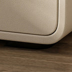 Contemporary Luxury Rectangle Microfiber Leather Solid Wood Plastic Metal Nightstand 2-Drawer For Bedroom