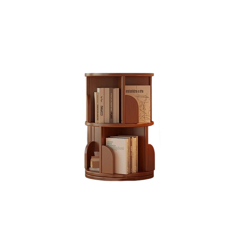 Estantería giratoria de pie de diseño moderno y minimalista, cilíndrica, de bambú, metal y MDF, de 3/4/5/6/7 niveles para estudio