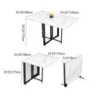 Modern Simplicity Foldable Rectangular Carbon Steel Plywood Movable Dining Table For 6-8 Seats