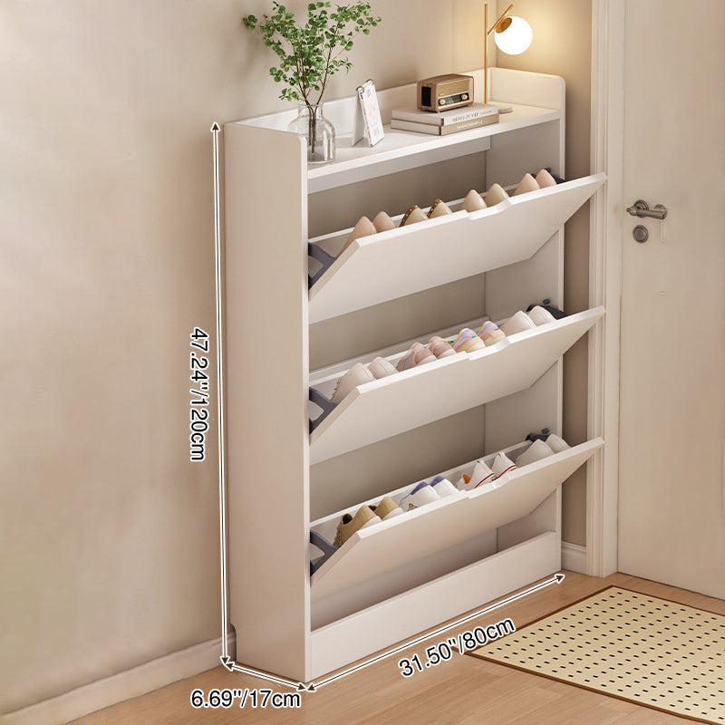 Modern Minimalist Ultra-Thin Rectangular Eco-Friendly Engineered Wood Shoe Storage 2/3-Cabinet For Entryways