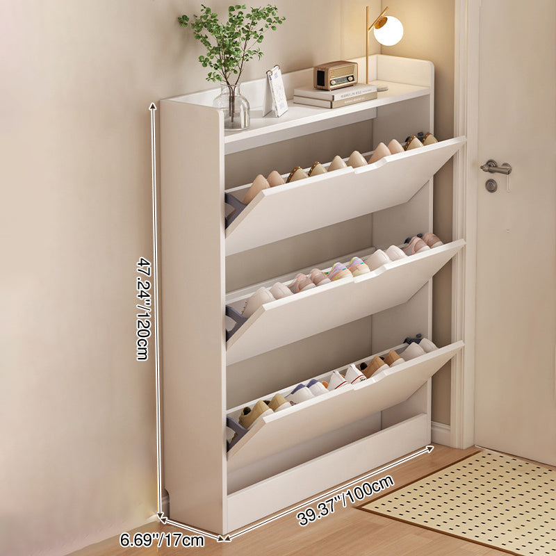 Modern Minimalist Ultra-Thin Rectangular Eco-Friendly Engineered Wood Shoe Storage 2/3-Cabinet For Entryways