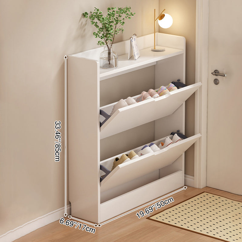 Modern Minimalist Ultra-Thin Rectangular Eco-Friendly Engineered Wood Shoe Storage 2/3-Cabinet For Entryways