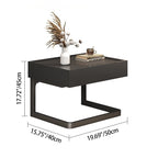 Mesita de noche colgante moderna, minimalista, rectangular, de hierro y madera contrachapada, con 1 cajón, para dormitorio
