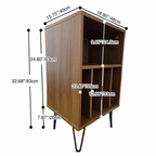 Modern Minimalist Rectangular Particle Board Metal Vinyl Record Storage Cabinet 2-Tier For Living Room