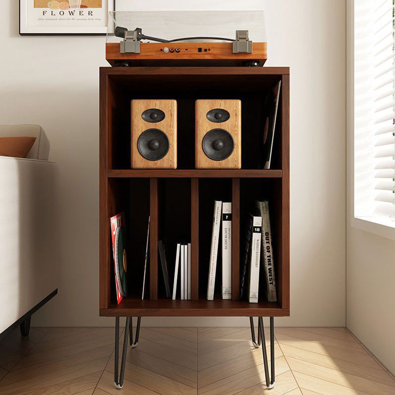 Modern Minimalist Rectangular Particle Board Metal Vinyl Record Storage Cabinet 2-Tier For Living Room