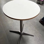 Mesa de comedor redonda moderna minimalista de madera contrachapada, acero inoxidable y aluminio, de 1 nivel, para comedor y cocina