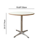 Mesa de comedor redonda moderna minimalista de madera contrachapada, acero inoxidable y aluminio, de 1 nivel, para comedor y cocina