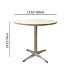 Mesa de comedor redonda moderna minimalista de madera contrachapada, acero inoxidable y aluminio, de 1 nivel, para comedor y cocina