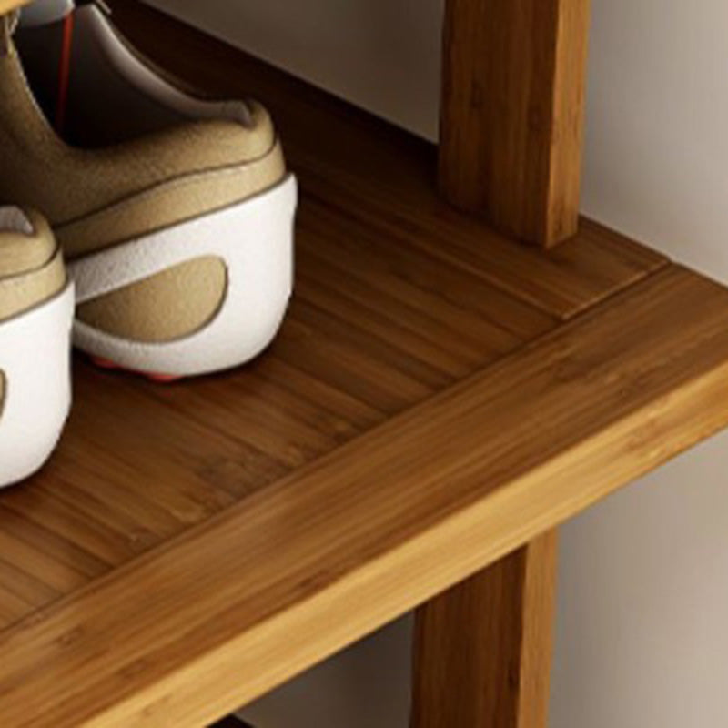 Zapatero rectangular moderno minimalista de bambú Heather, 5 niveles para entradas
