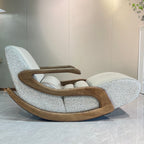 Timeless Retro Lounge Chair — Sturdy Genuine Leather Backrest & Armrests, Perfect Bedroom Accent