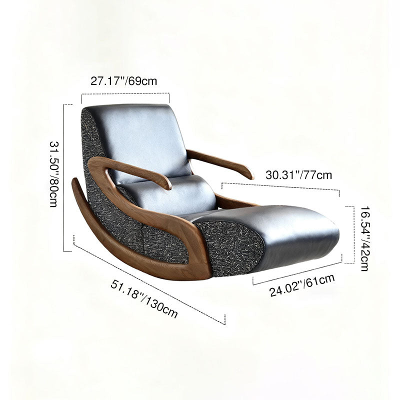 Timeless Retro Lounge Chair — Sturdy Genuine Leather Backrest & Armrests, Perfect Bedroom Accent