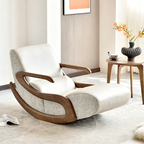 Timeless Retro Lounge Chair — Sturdy Genuine Leather Backrest & Armrests, Perfect Bedroom Accent