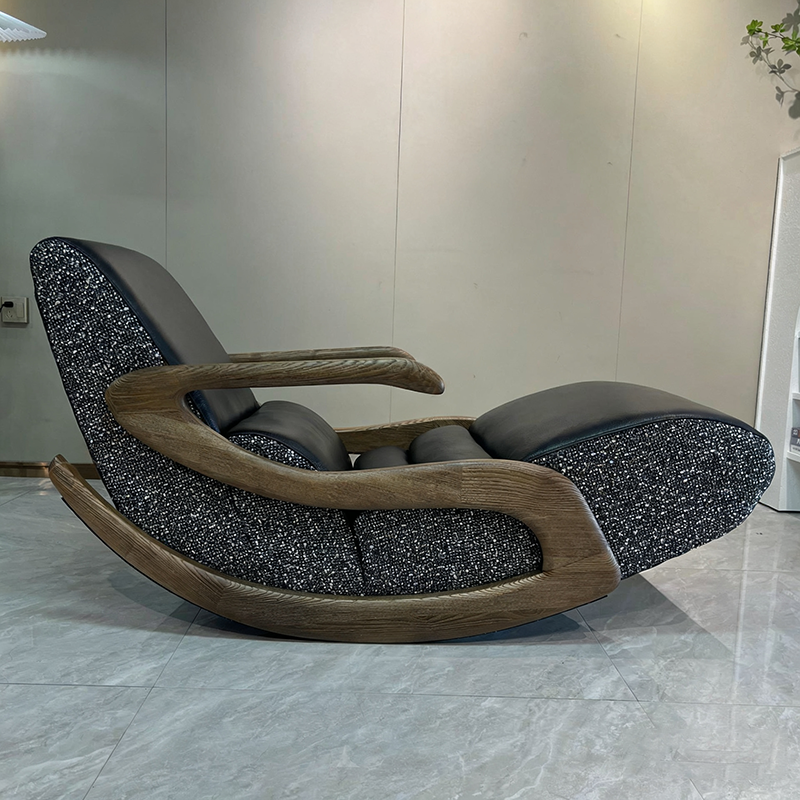 Timeless Retro Lounge Chair — Sturdy Genuine Leather Backrest & Armrests, Perfect Bedroom Accent