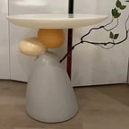 Contemporary Creative Round Elliptical Branch Slab Resin End Table For Bedroom