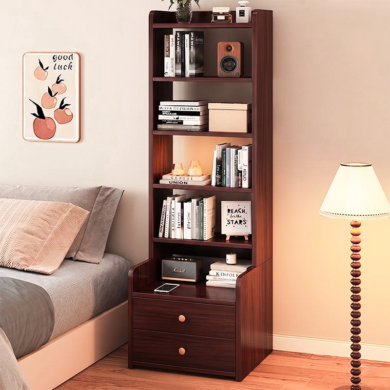 Contemporary Nordic Square Rectangular Density Board Nightstand 4/6-Tier For Bedroom