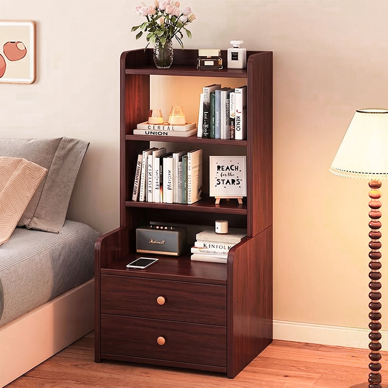 Contemporary Nordic Square Rectangular Density Board Nightstand 4/6-Tier For Bedroom
