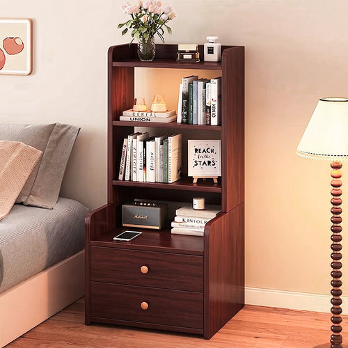 Contemporary Nordic Square Rectangular Density Board Nightstand 4/6-Tier For Bedroom